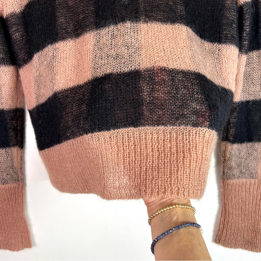 ALLSAINTS Renee V-neck Checked Wool Mohair-blend Cardigan Size Small - Picture 12 of 13